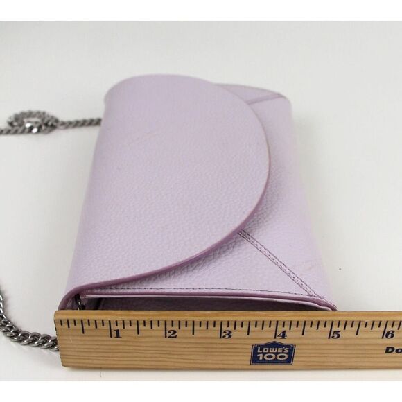 14th & Union PALE PINK GENUINE LEATHER FLAP CHAIN CROSSBODY SHOULDER BAG CLUTCH - Picture 16 of 16